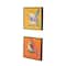 12" x 13" Multicolor Bird 3D Textured Canvas Wall Art Set with Black Frame and Gold Foil Accents